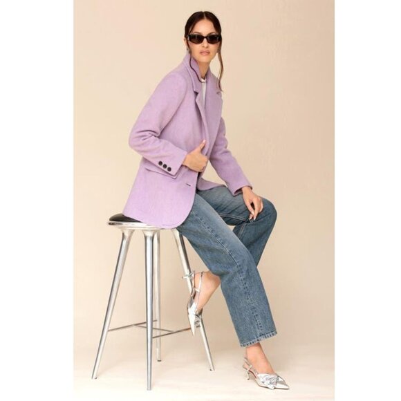 Avec Les Filles Cozy Boyfriend Brushed Wool-blend Blazer - Picture 2 of 7